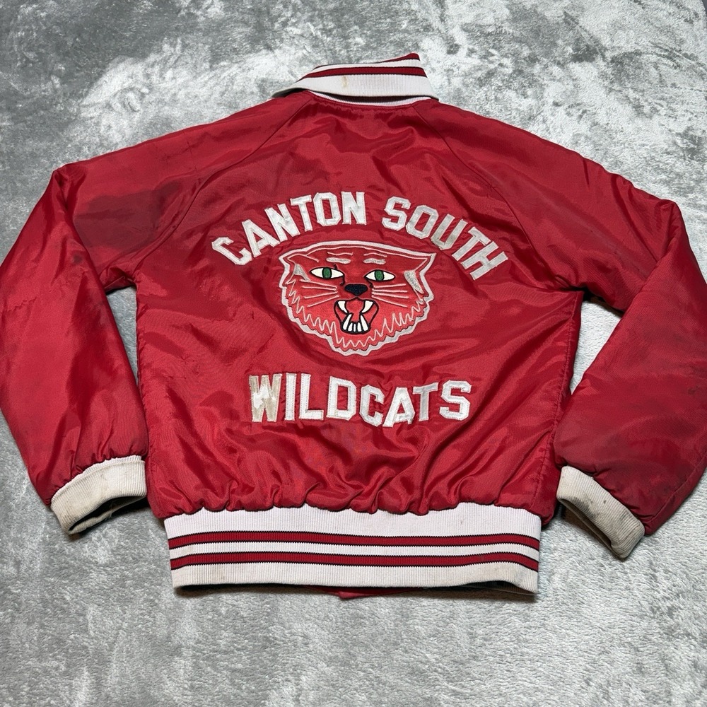 Vintage 70s Holloway Canton South Wildcats Varsity Jacket Mens S Thrashed
